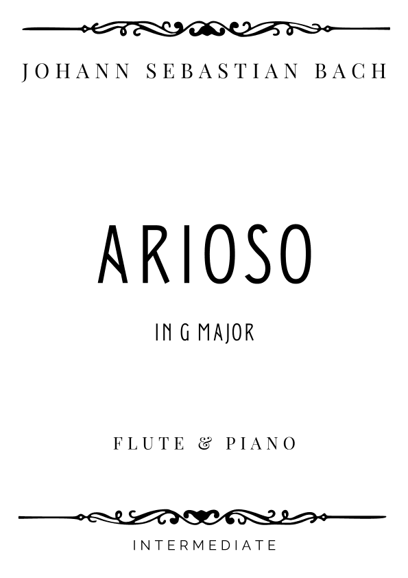 J.S. Bach - Arioso from Concerto No. 5 in G Major - Intermediate (arr. Piacere Music Sheets)