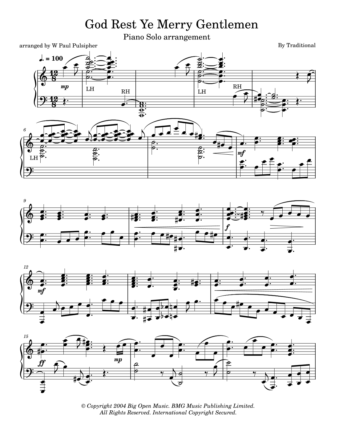 God Rest Ye Merry Gentlemen (arr. W Paul Pulsipher)
