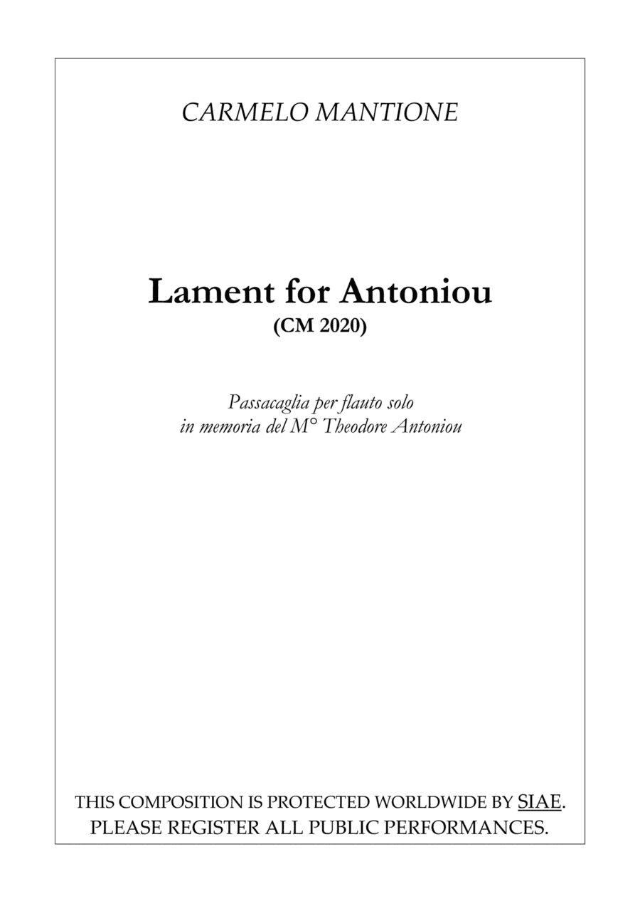 Lament for Theodore Antoniou (CM 2020)