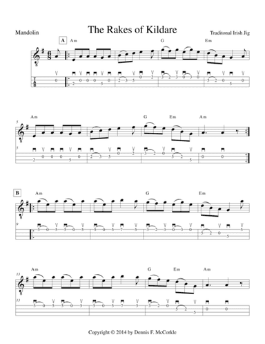 Rakes of Kildare, The (for Mandolin) (arr. McCorkle, Dennis F.)