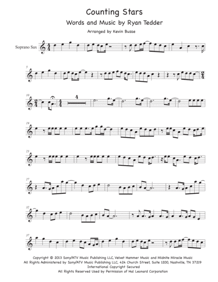 Counting Stars (arr. Kevin Busse)
