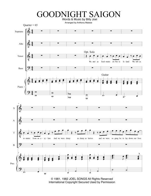 Goodnight Saigon (arr. Anthony Maiese)