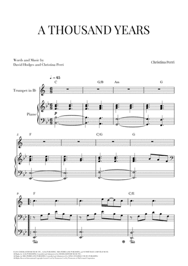 A Thousand Years (arr. Cadenza Editions)