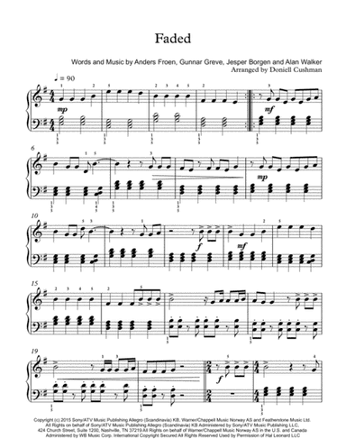 Faded (arr. Doniell Cushman)