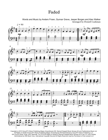 Faded (arr. Doniell Cushman)