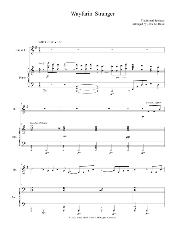 Wayfarin' Stranger (arr. Jesse Boyd)
