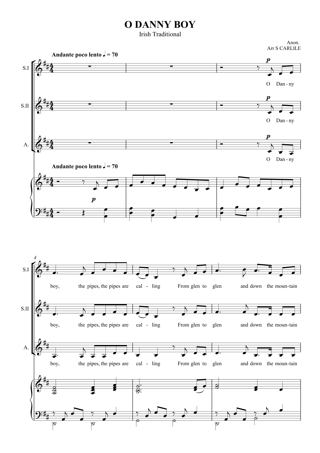 O Danny Boy (arr. SCMusic)