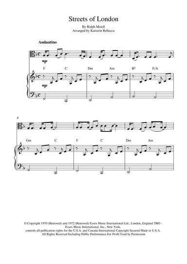 Streets Of London (arr. Kaiserin Rebecca)