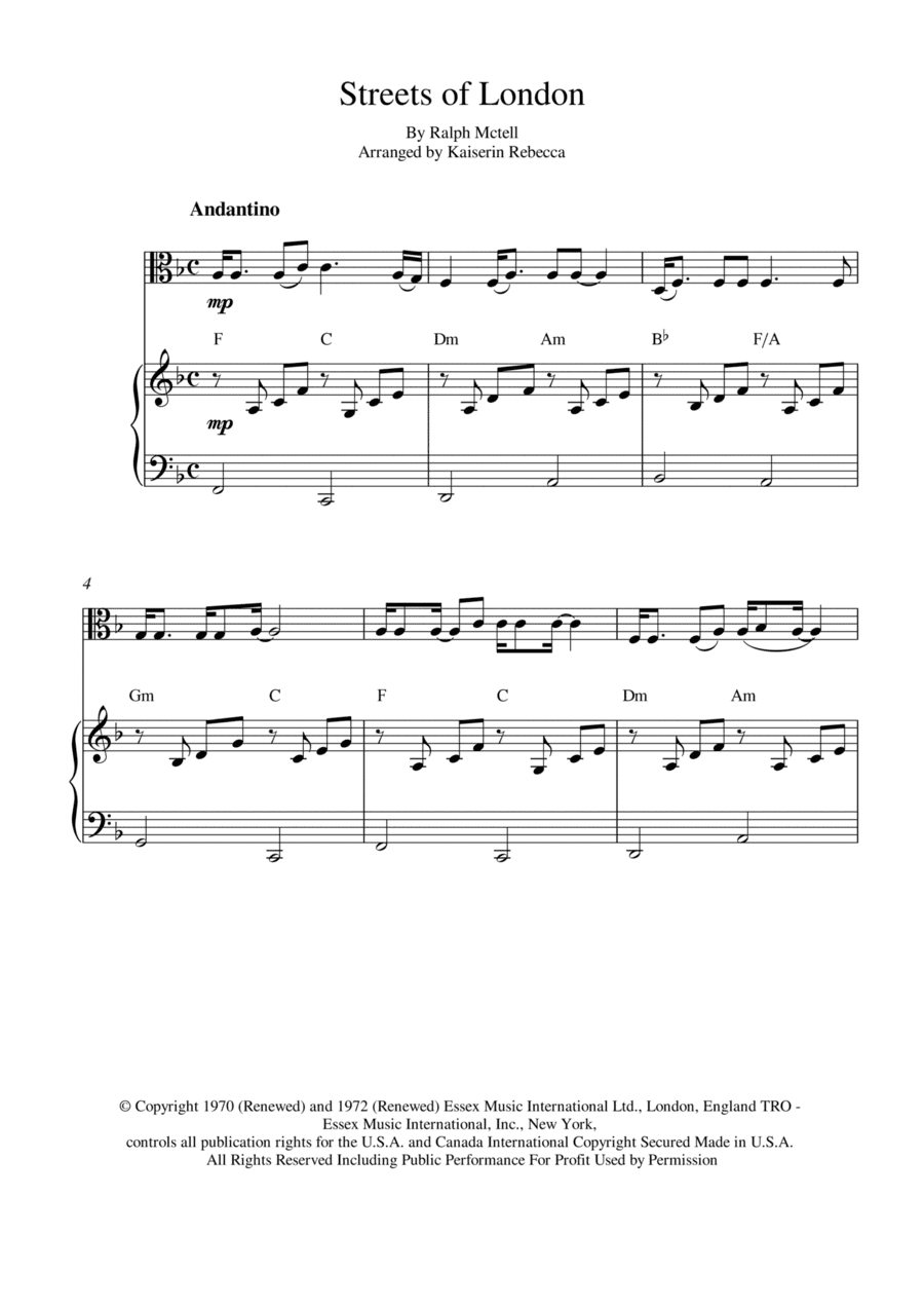Streets Of London (arr. Kaiserin Rebecca)