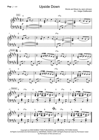 Upside Down  from the Universal Pictures and Imagine Entertainment film CURIOUS GEORGE (arr. Holger Dieffendahl)