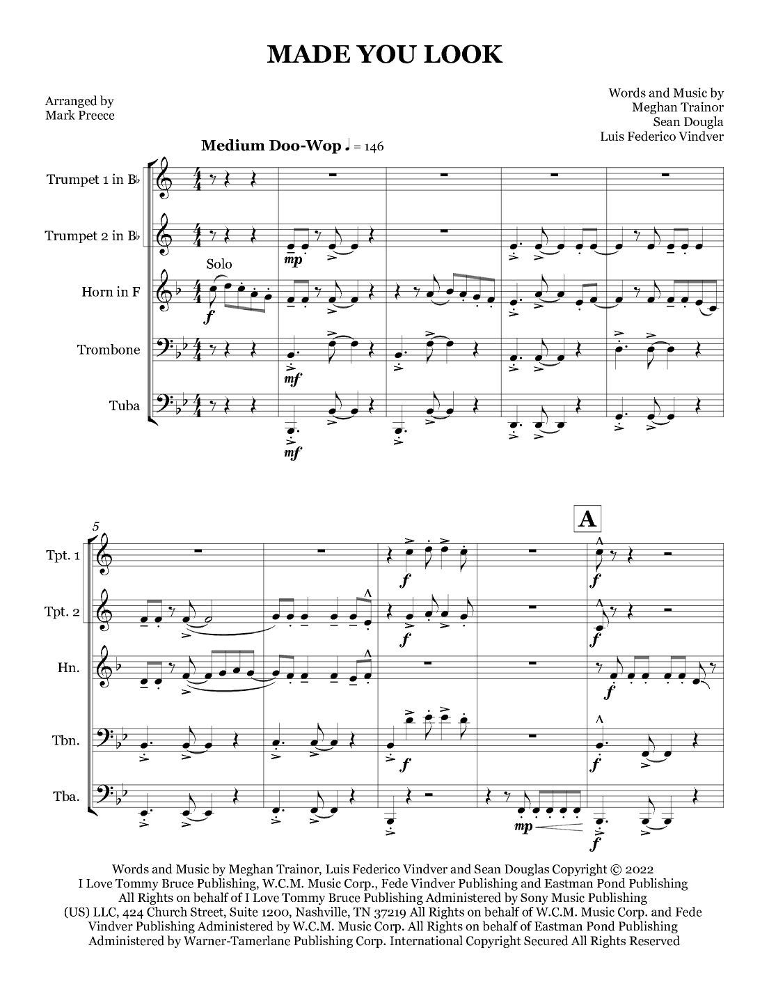 Made You Look (arr. Mark Preece)