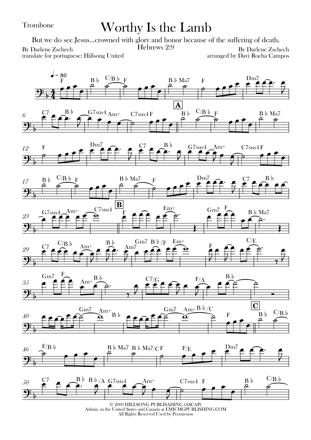 Worthy Is The Lamb (arr. Davi Rocha Campos)