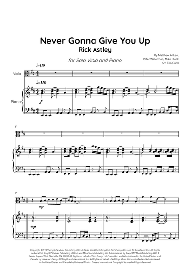 Never Gonna Give You Up (arr. Tim Curd)
