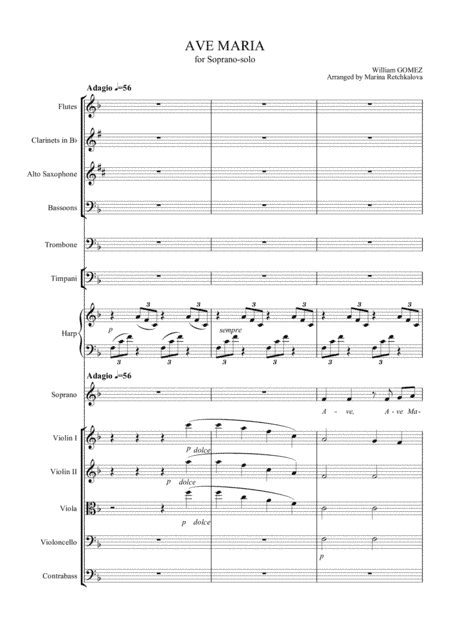 W.Gomez Ave Maria in F (arr. Marina Retchkalova)