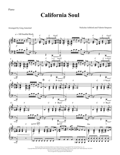 California Soul (arr. Gregory Amerind)