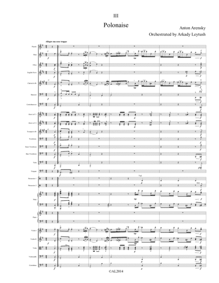 A. Arensky - Suite #1 in F major, op. 15,  #3. Polonaise, Orchestrated by A. Leytush