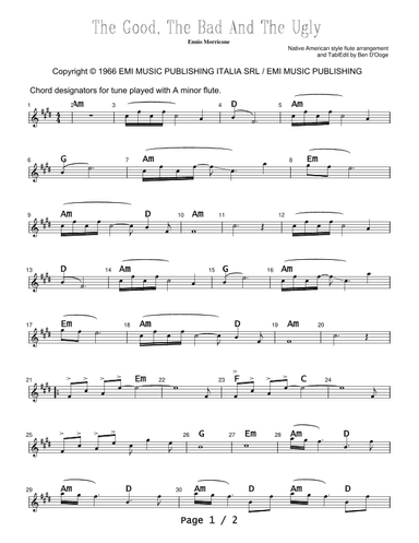 The Good, The Bad And The Ugly (main Title) (arr. Ben D'Ooge)