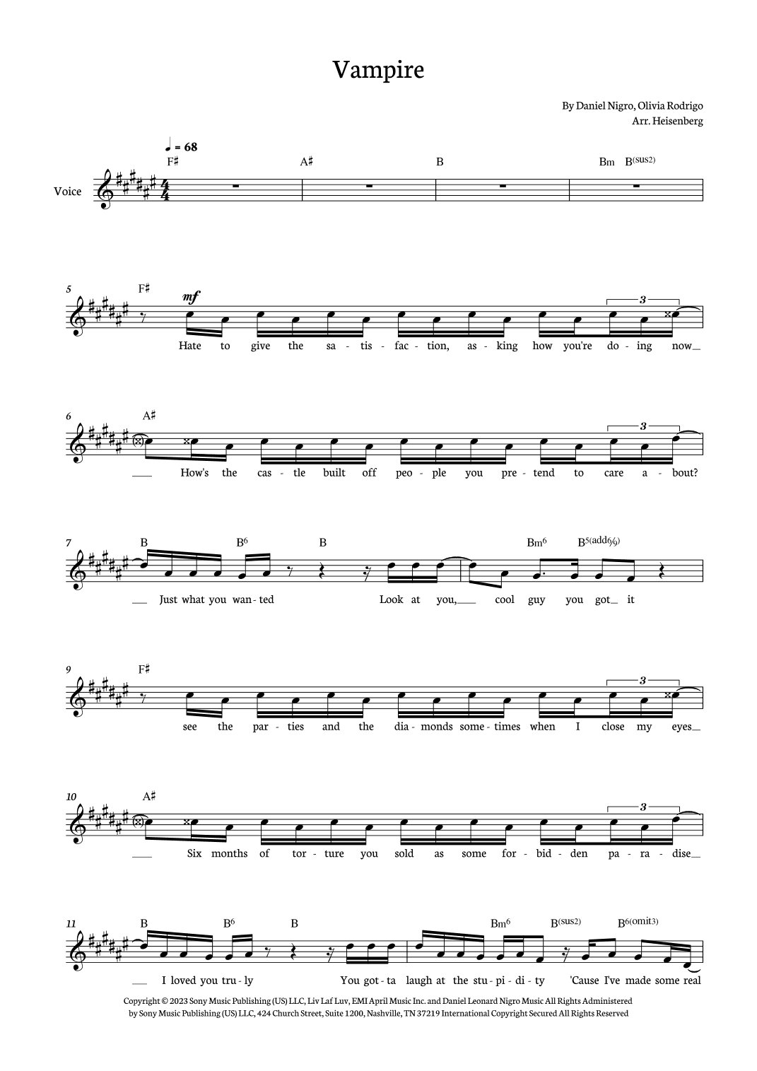 Vampire (arr. Heisenberg)