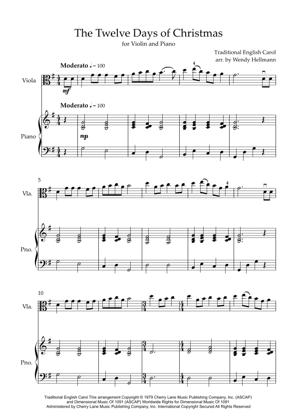 The Twelve Days Of Christmas (arr. Wendy Hellmann)
