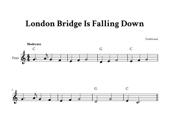 London Bridge Is Falling Down - Easy Flute (C Major) (arr. Yuri Noronha)