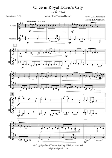 Once in Royal David's City (arr. Thomas Quigley)