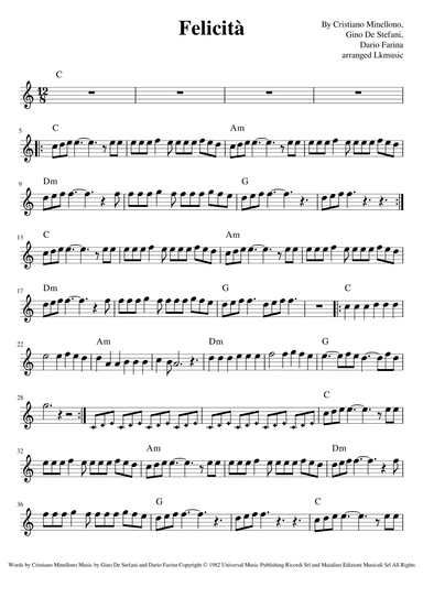 Felicità (arr. Lkmusic)