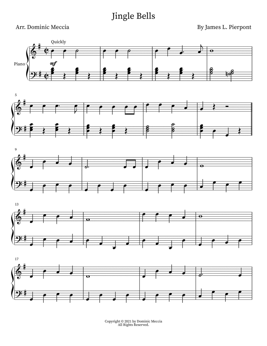 Jingle Bells (arr. Dominic Meccia)
