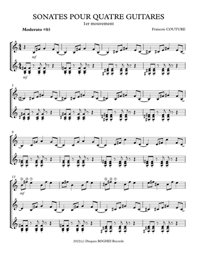 SONATE POUR QUATRE GUITARES No1