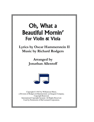 Oh, What A Beautiful Mornin' (arr. Jonathan Allentoff)