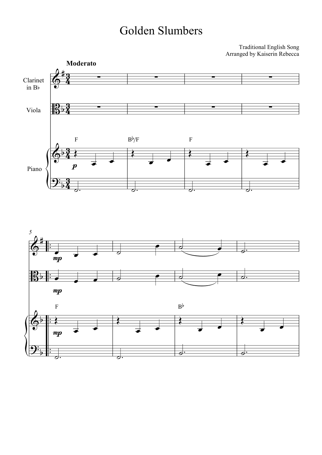 Golden Slumbers (arr. Kaiserin Rebecca)