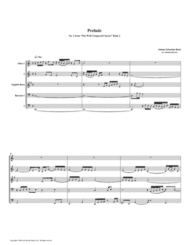 Prelude 01 from Well-Tempered Clavier, Book 2 (Double Reed Quintet) (arr. Richard Byrnes)