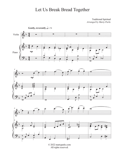 Let Us Break Bread Together (Violin-Piano) (arr. Marty Parks)