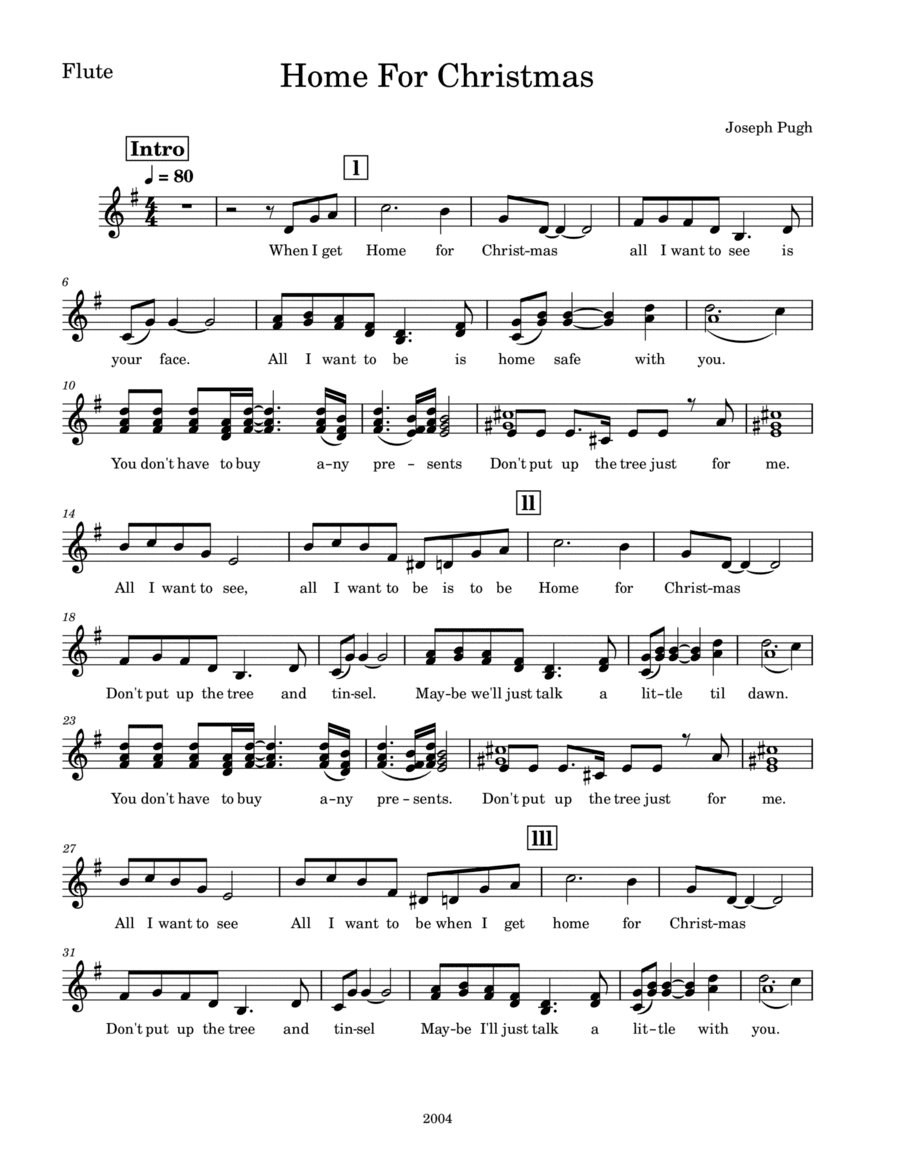 Home For Christmas Flute/Voice