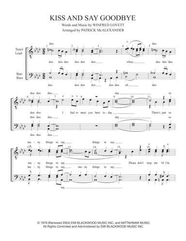 Kiss And Say Goodbye (arr. Patrick McAlexander)