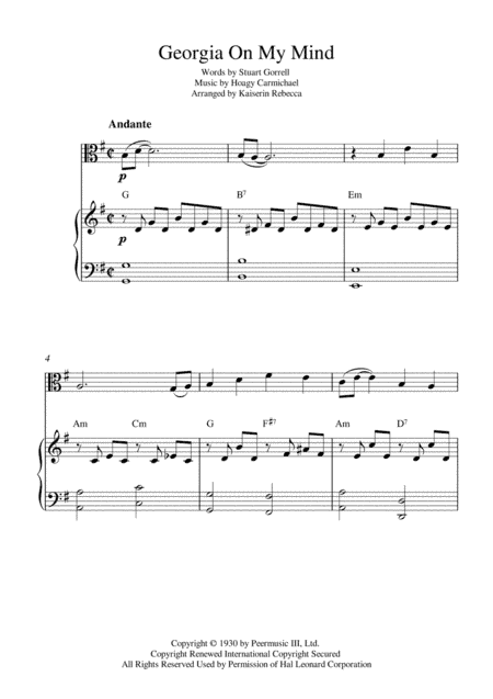 Georgia On My Mind (arr. Kaiserin Rebecca)