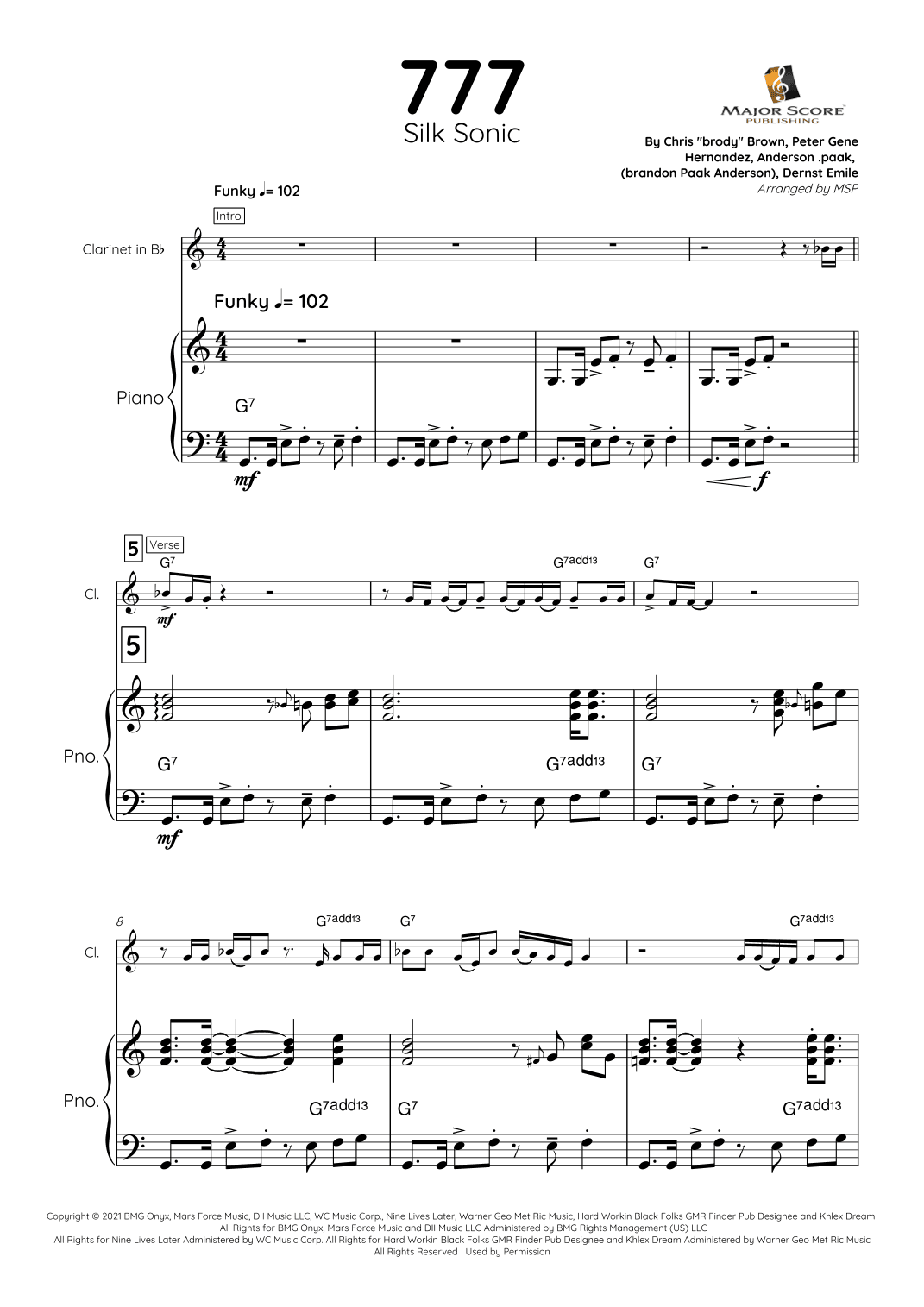 777 (arr. MAJOR SCORE PUBLISHING TM.)