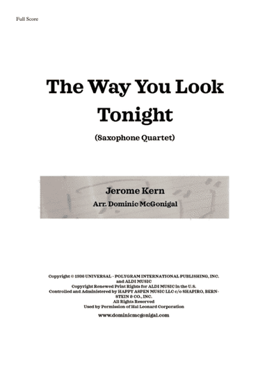 The Way You Look Tonight (arr. Dominic McGonigal)