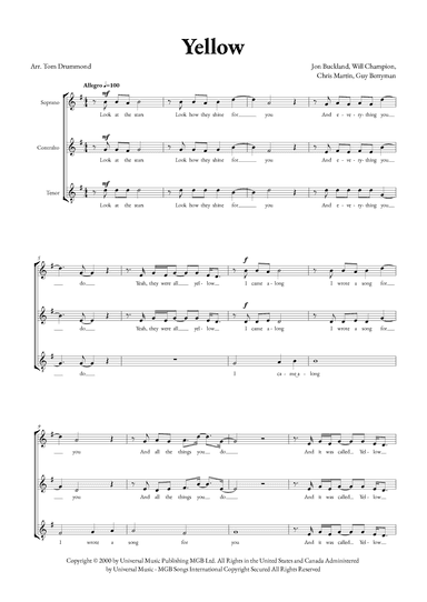 Yellow (arr. Tom Drummond)