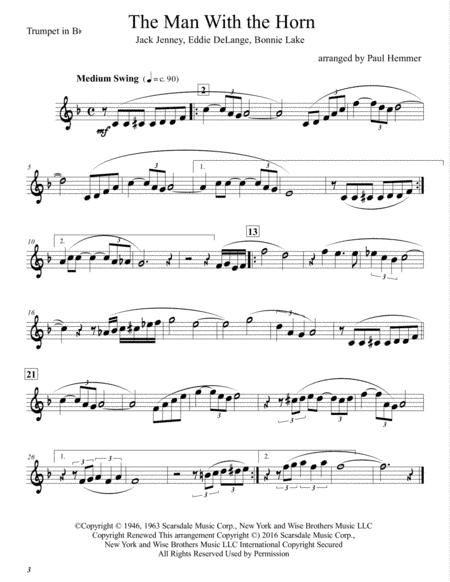 The Man With The Horn (arr. Paul Hemmer)