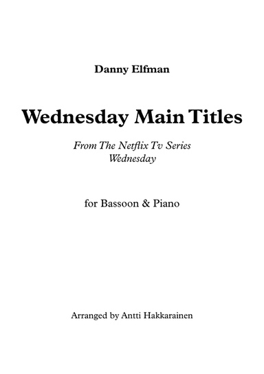 Wednesday Main Titles (arr. Antti Hakkarainen)