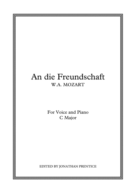 An die Freundschaft (C Major) (arr. Jonathan Prentice)