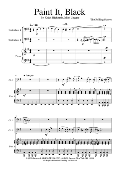 Paint It, Black (arr. Golden Skull Editions)