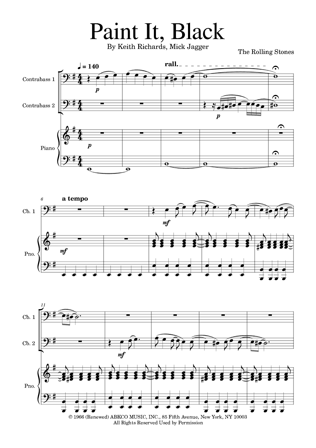 Paint It, Black (arr. Golden Skull Editions)