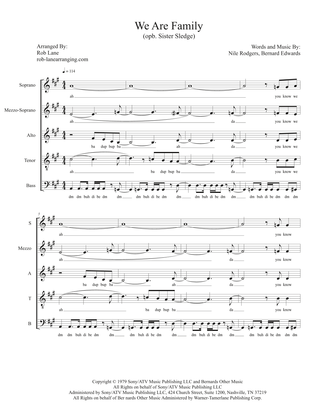 We Are Family (arr. Robert Lane)