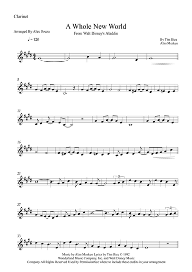 A Whole New World (reprise) (arr. Alex Souza)