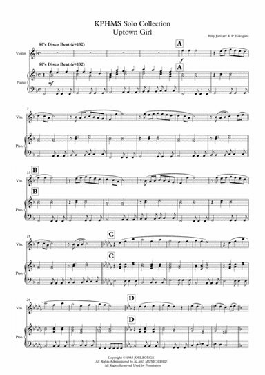 Uptown Girl (arr. Kevin P Holdgate)
