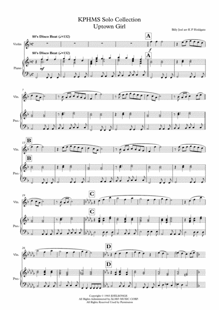 Uptown Girl (arr. Kevin P Holdgate)