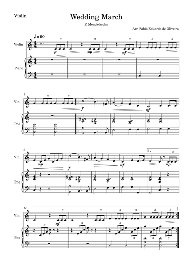 Wedding March (Mendelssohn) (arr. Fabio Eduardo de Oliveira)