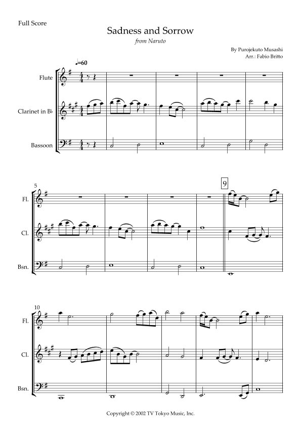 Sadness And Sorrow (arr. Fabio Britto)