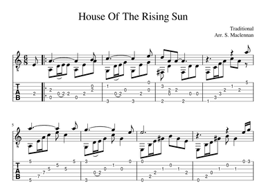 House of the Rising Sun (arr. Stewart Maclennan)